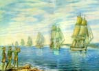 Parade of Black sea fleet shieps